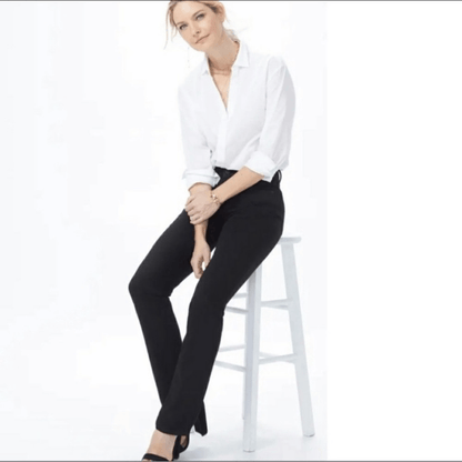 NYDJ Lift Tuck Tech Slim Straight Jeans in Black Size 14