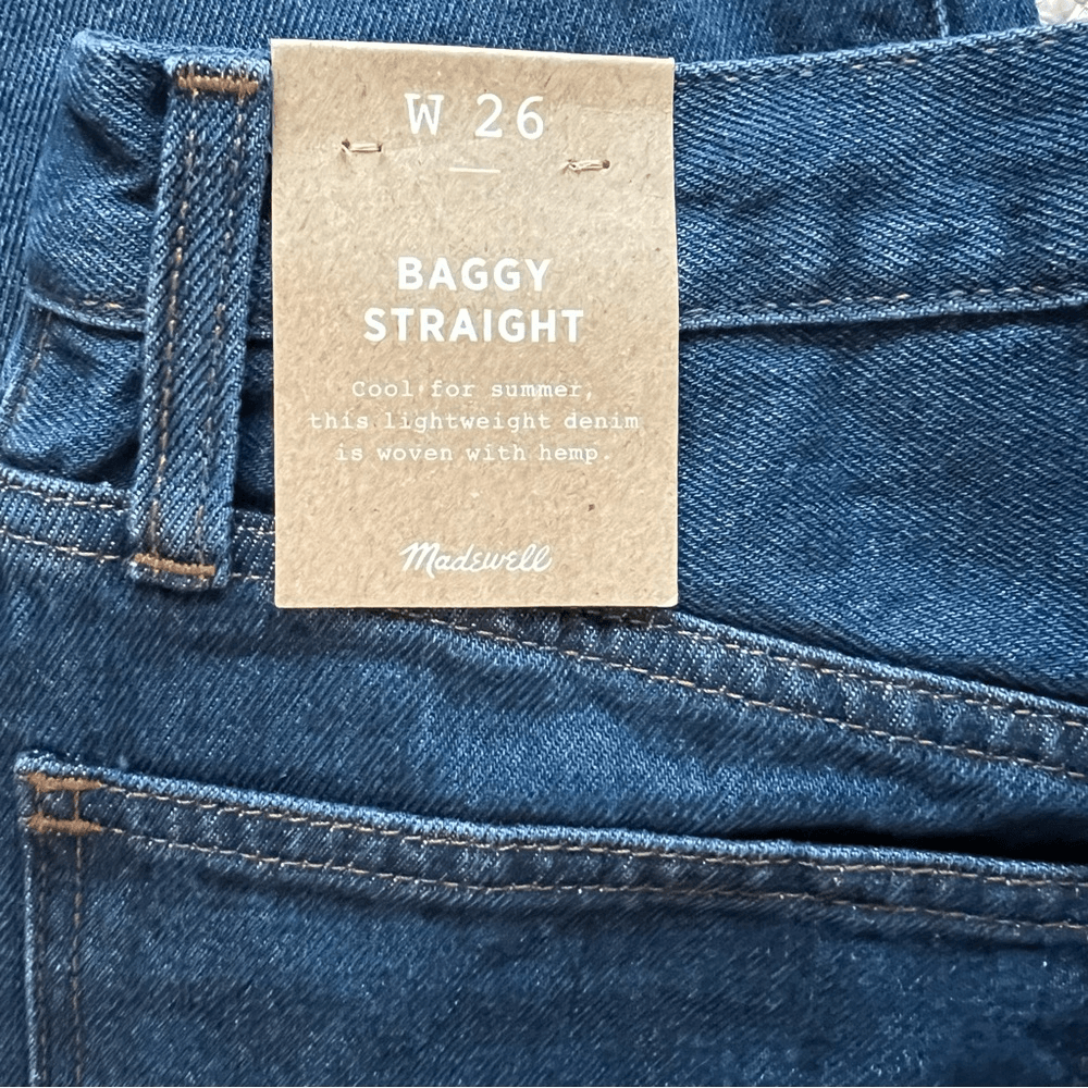 Madewell Baggy Straight Jeans in Dark Worn Indigo Wash size 26