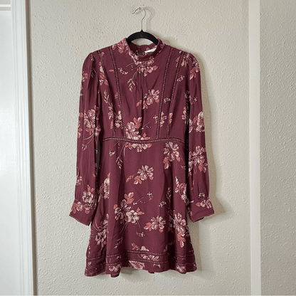 ATSR The Label Kirsten Floral Mini Dress A-Line Fit & Flare Size S Long  Sleeve
