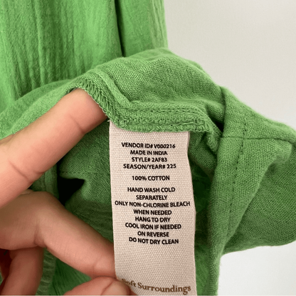 Soft Surroundings Santorini Gauze Tunic Pullover Shirt NEW Size Large in Green