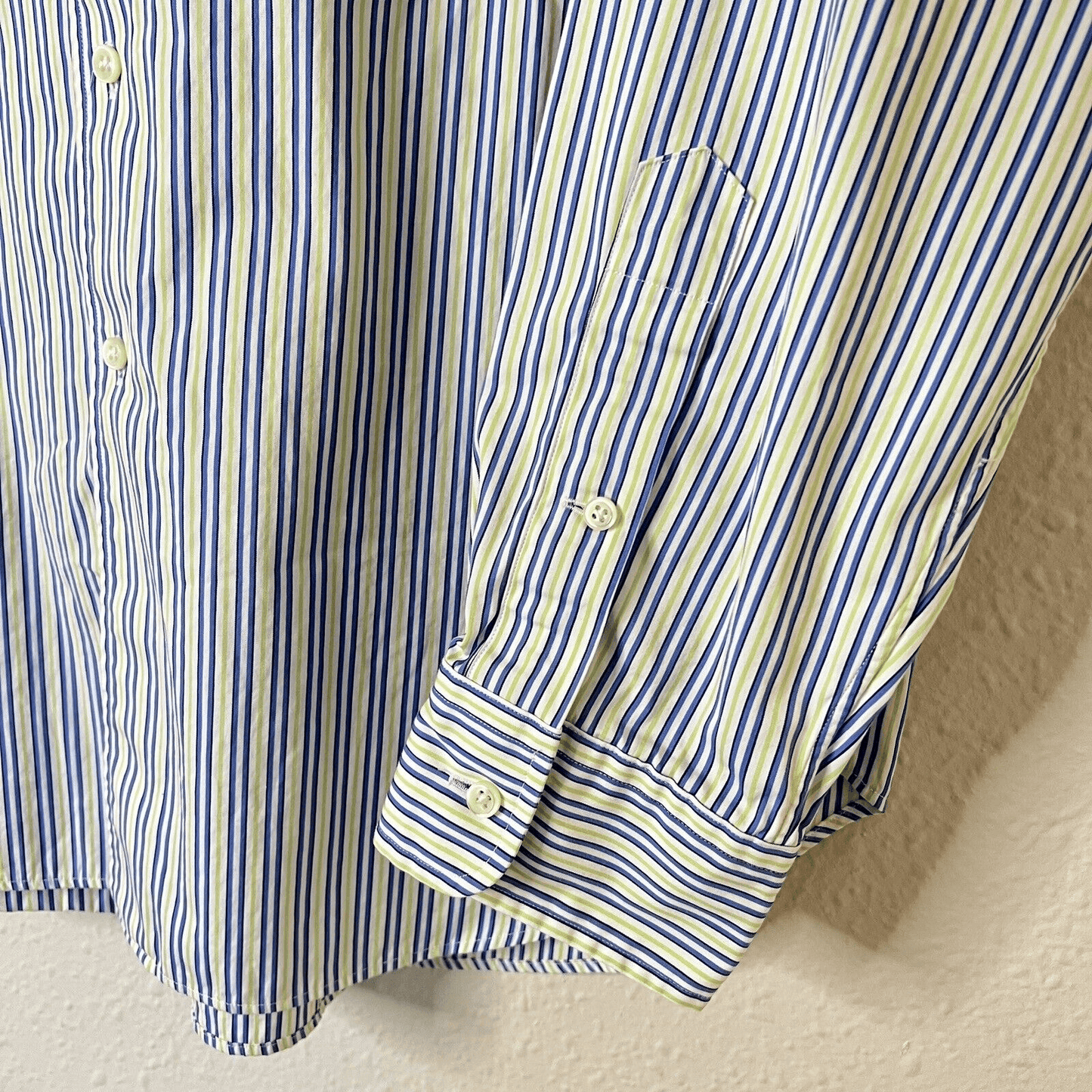 Polo Ralph Lauren GREEN/BLUE/WHITE STRIPED Classic Fit  Button Down Shirts