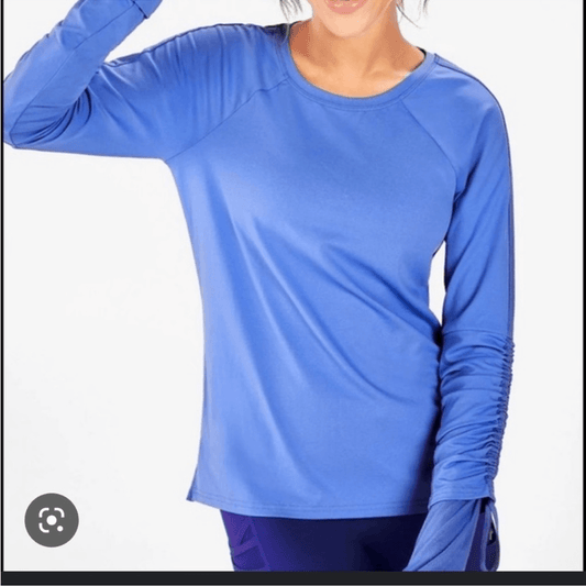 Fabletics Periwinkle Blue Cashel Adjustable Long Sleeve Cinched Top Size XS