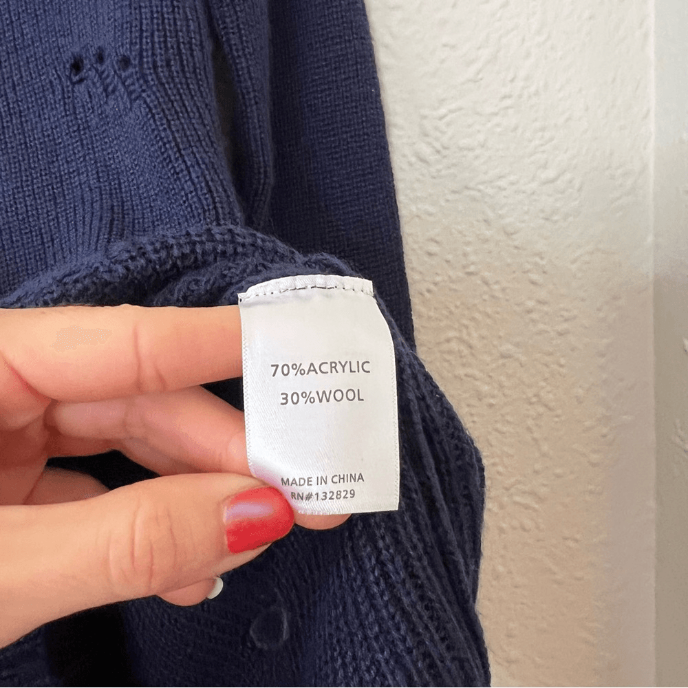 Lovers and Friends Keeney Mini Sweater Dress in Navy Blue NEW Size XS Wool Blend