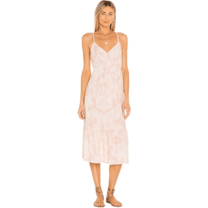 Revolve RAILS Delilah Linen Midi Dress in Peach Pink Tie Dye Size Medium