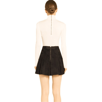 Alice + Olivia Classics Garrison Slim Mock Neck Long Sleeve Top NEW Cream Small