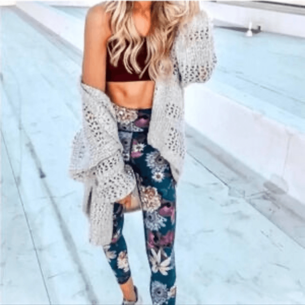 Sweaty Betty The Zero Gravity 7/8 Leggings Floral Size Small Side Pocket