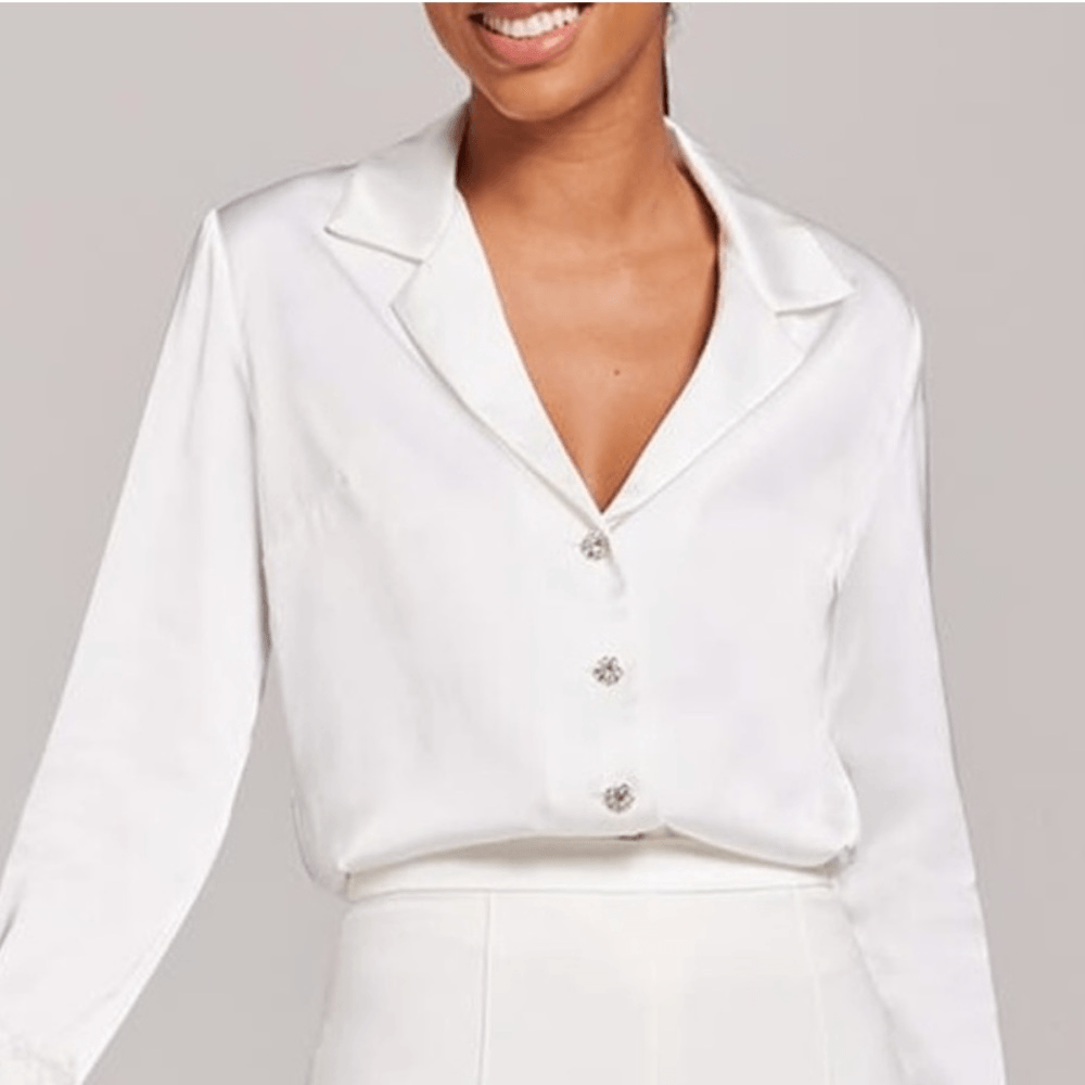 Nadine Merabi Taylor White Shirt NEW Size XXL Bridal Shower Classic