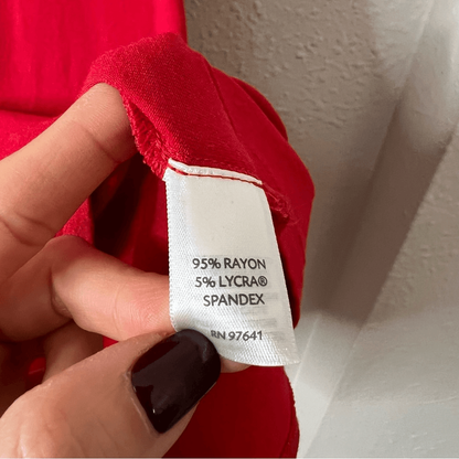 J. Jill Wearever Collection V-Neck Mini T-shirt Dress Short Sleeve Red Small