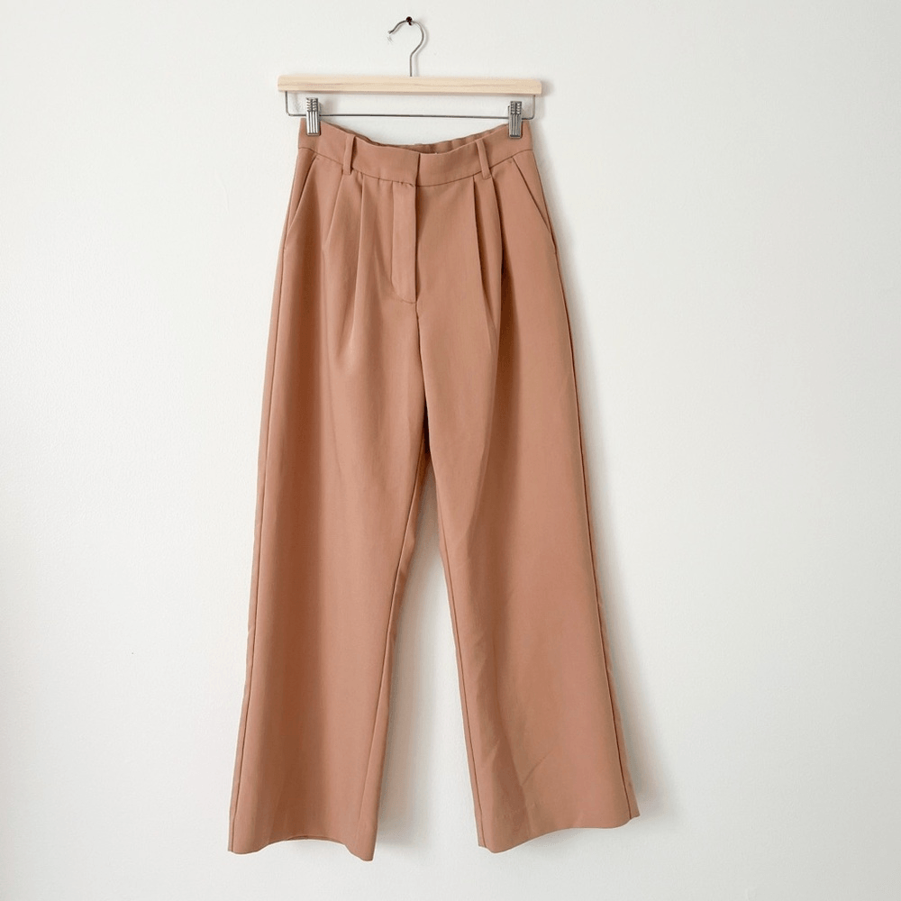 Abercrombie & Fitch Sloan Trousers Wide Leg Pants in Tan Size 27/4S