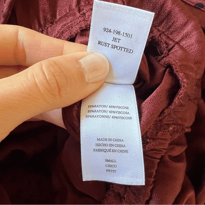 Rails Rust Spotted Jet V Neck Wide Leg Jumpsuit Size Small