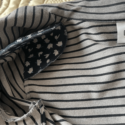 CABI Navy Blue Dappled Stripe Car Coat Size XS