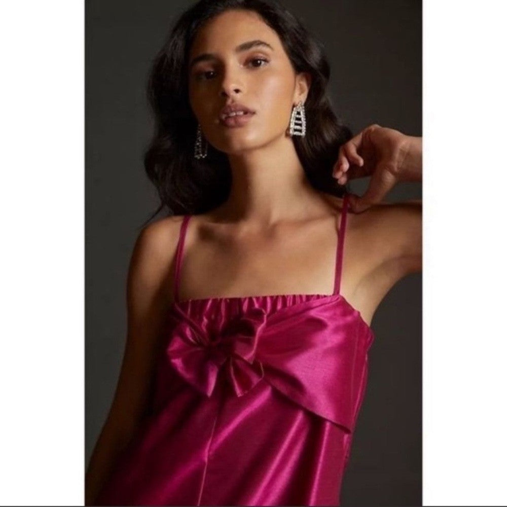 Anthropologie Hutch Satin Bow-Tie Jumpsuit NEW Size Medium