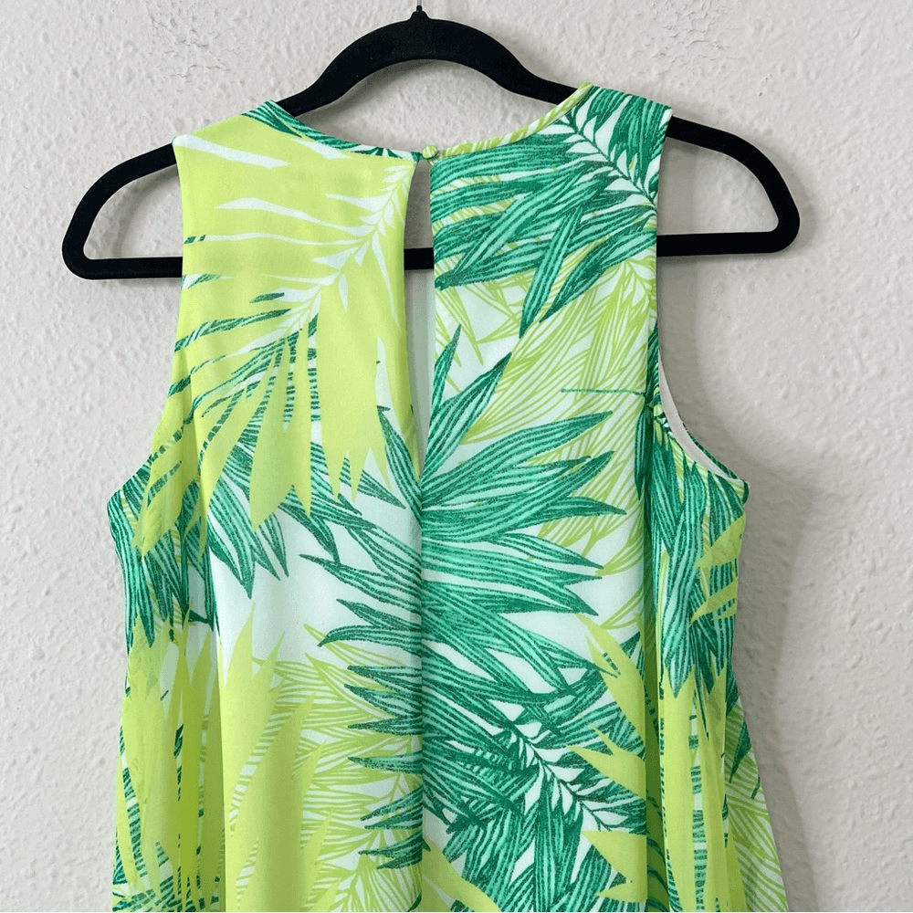 Calvin Klein Tropical Palm Leaf Swing Trapeze Dress Size 8