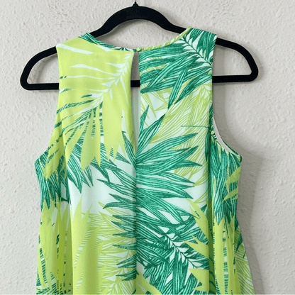 Calvin Klein Tropical Palm Leaf Swing Trapeze Dress Size 8