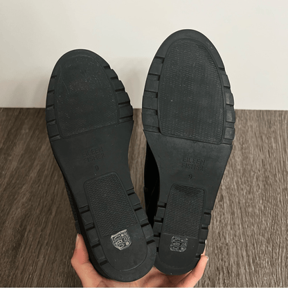 Eileen Fisher Amos London Grey Knit Wedge Ankle Boots Size 9