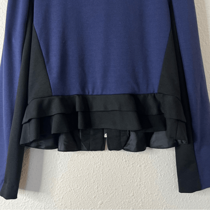 Sandro Studio Colorblock Zip Up Cardigan Blazer Size Large