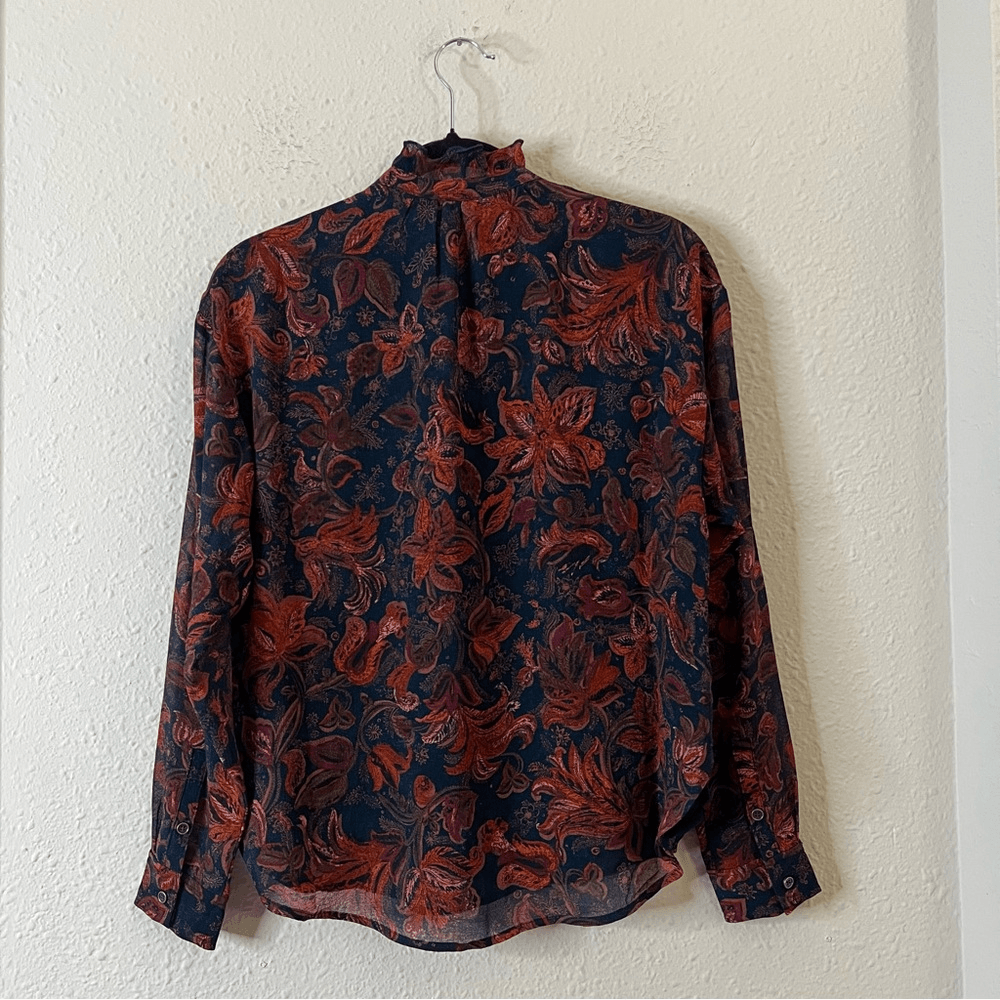 Anthropologie Pilcro The Tavi Floral Buttondown Blouse Top Size XS