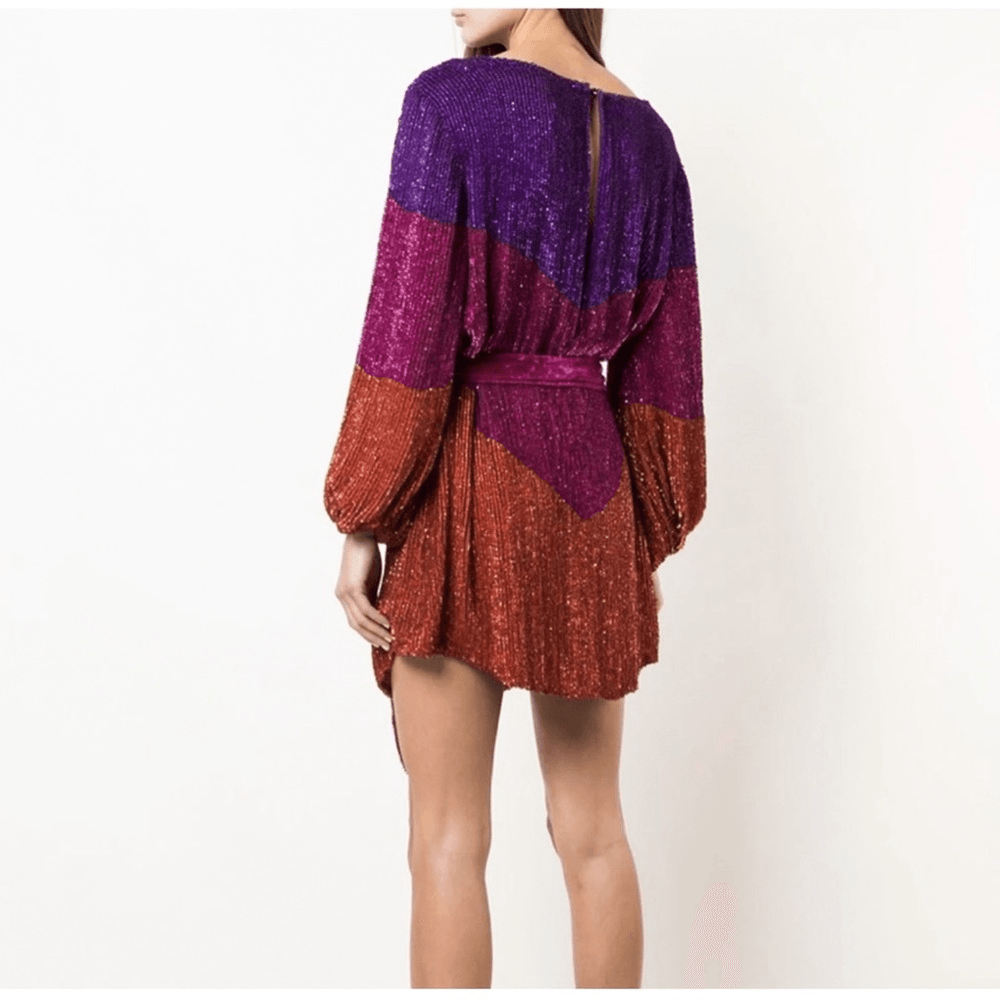 Retrofete Grace Dip Dye Sequin Mini Dress NEW Size Small