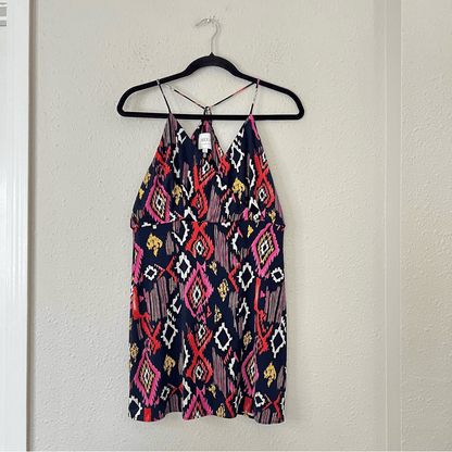 Misa Los Angeles Printed Racer Back Mini Dress Size Small