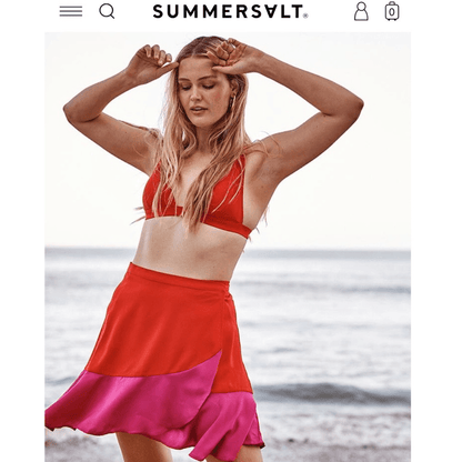 Summersalt The Short Beach to Brunch Coverup Wrap Skirt NEW Size Large Pink