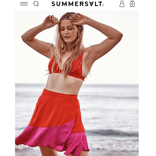 Summersalt The Short Beach to Brunch Coverup Wrap Skirt NEW Size Large Pink