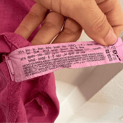 Zara Pink Linen Blend Mini Dress NEW Size Medium