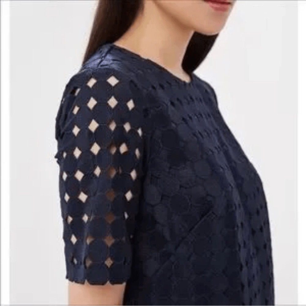 Banana Republic Lace Shift Dress Short Sleeve NEW Navy Blue Size 0