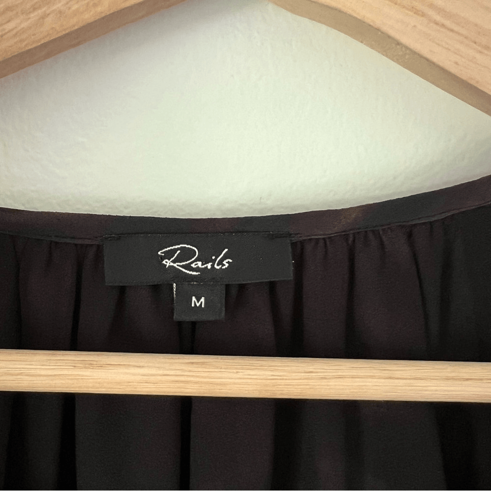 RAILS Indi Umber Leopard Long Sleeve Boho Blouse Size Medium