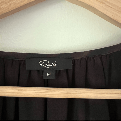 RAILS Indi Umber Leopard Long Sleeve Boho Blouse Size Medium