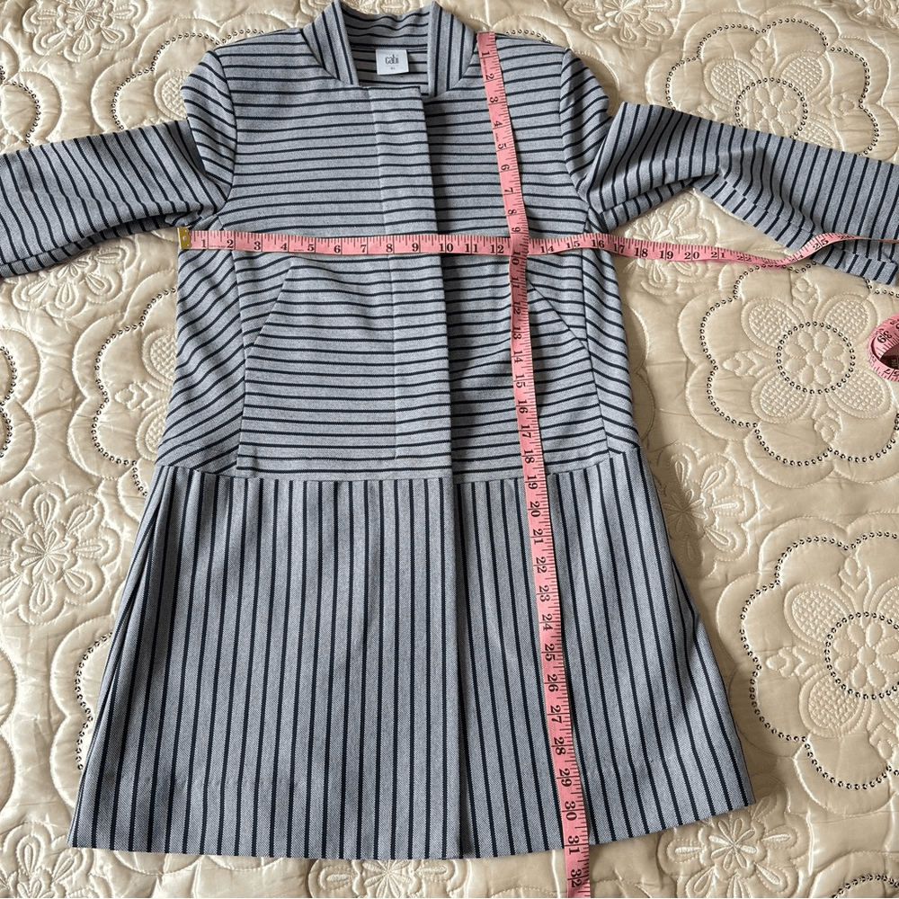 CABI Navy Blue Dappled Stripe Car Coat Size XS