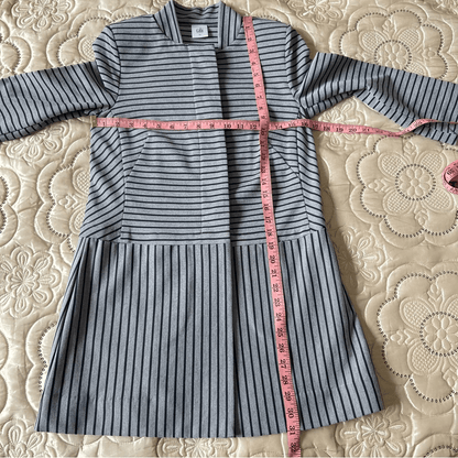 CABI Navy Blue Dappled Stripe Car Coat Size XS