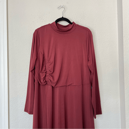 Eloquii Asymmetrical Long Sleeve Midi Dress NEW Plus Size 18