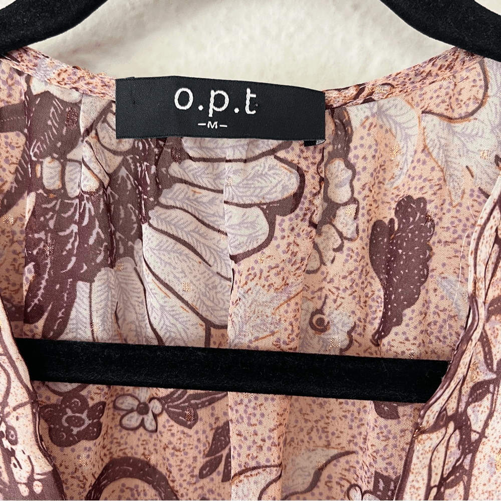 Anthropologie OPT Floral Long Sleeve Mini Dress Size Medium