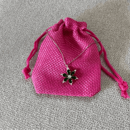 925 Silver Rose Plated Lotus Flower Necklace NEW