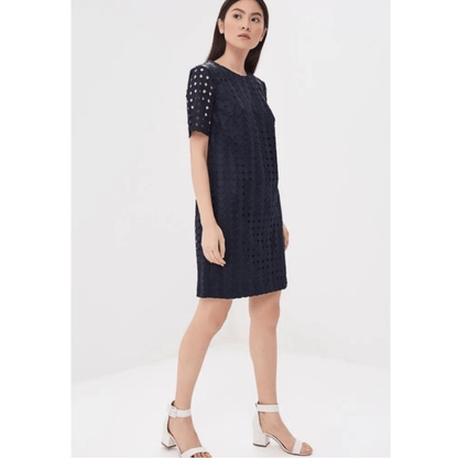 Banana Republic Lace Shift Dress Short Sleeve NEW Navy Blue Size 0