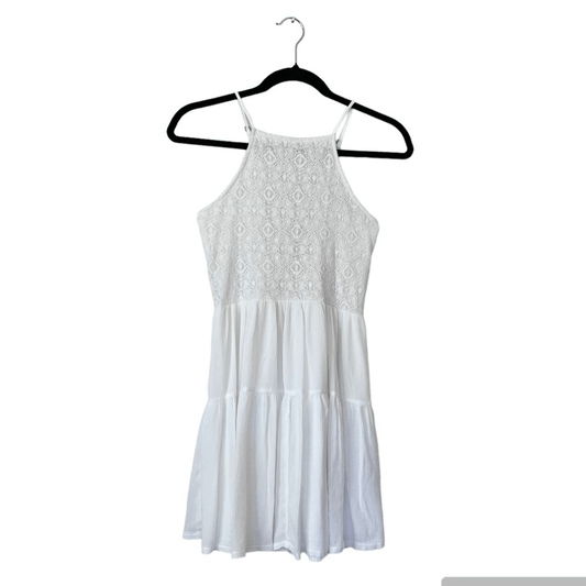 Abercrombie & Fitch Halter Lace-up Back Tiered Fit and Flare Mini Dress Size XS