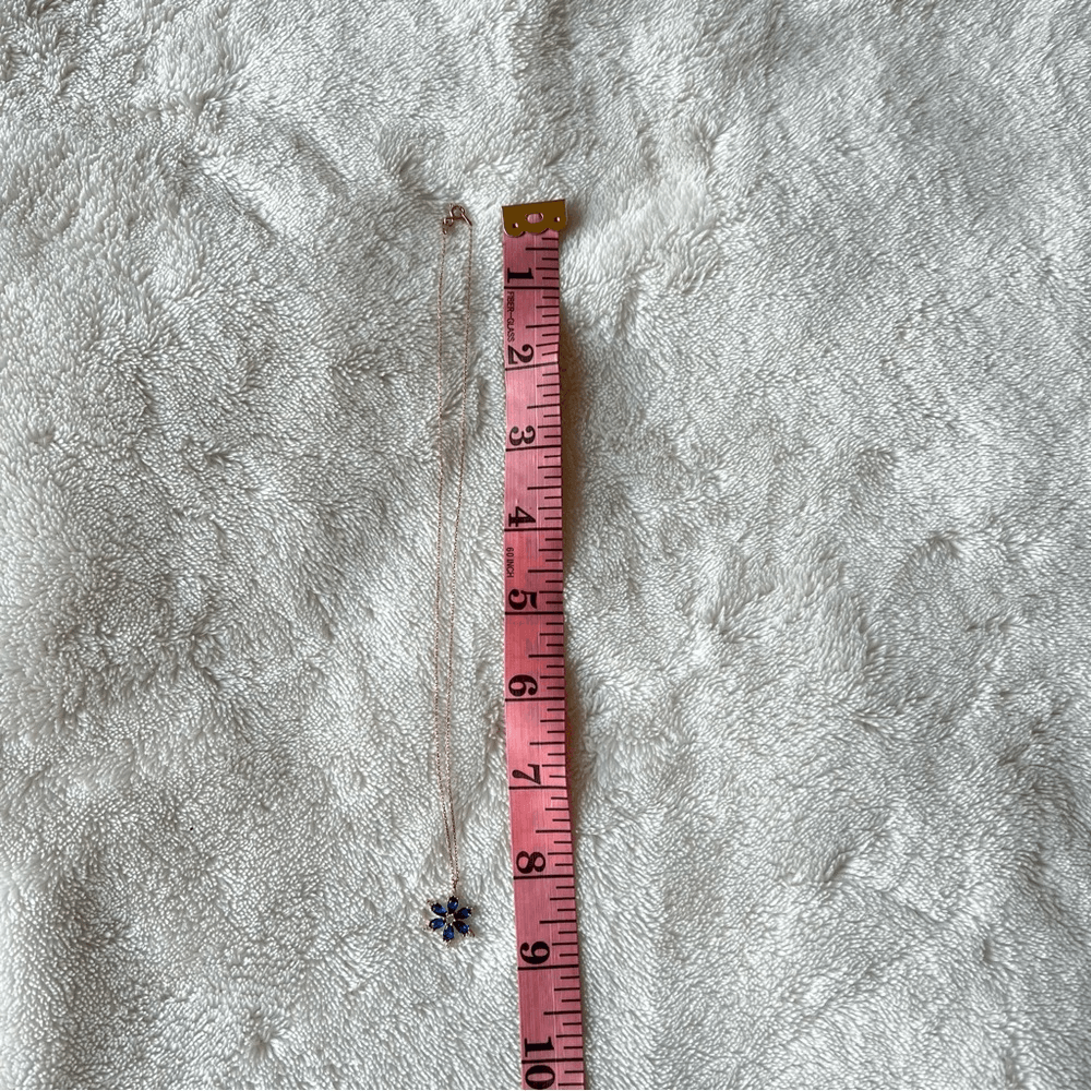 925 Silver Rose Plated Lotus Flower Necklace NEW