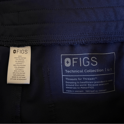 Figs Womens Zamora Jogger Scrub Pants In Navy Blue Size Small Tall