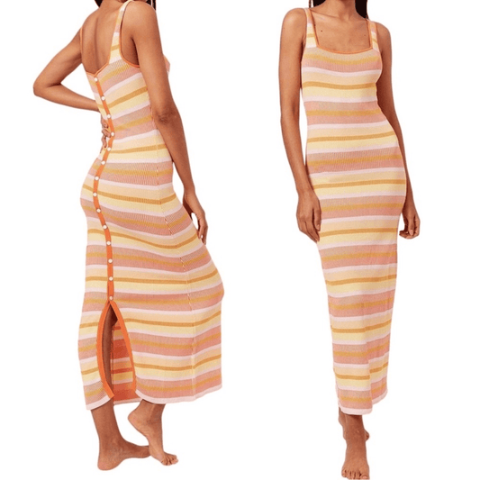 REVOLVE SOLID & STRIPED Kimberly Striped Tank Beach Dress Sorbet Small