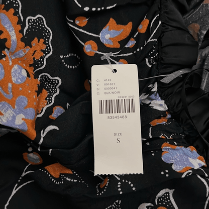 Anthropologie The Brinley V-Neck Floral Black Jumpsuit NEW Size Small