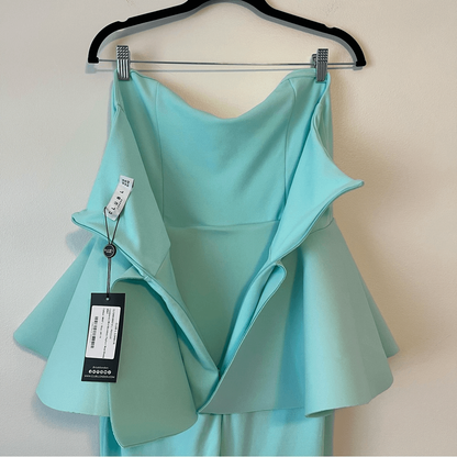 Club L London Louisiana Mint Bandeau Peplum Maxi Dress NEW Size US 10