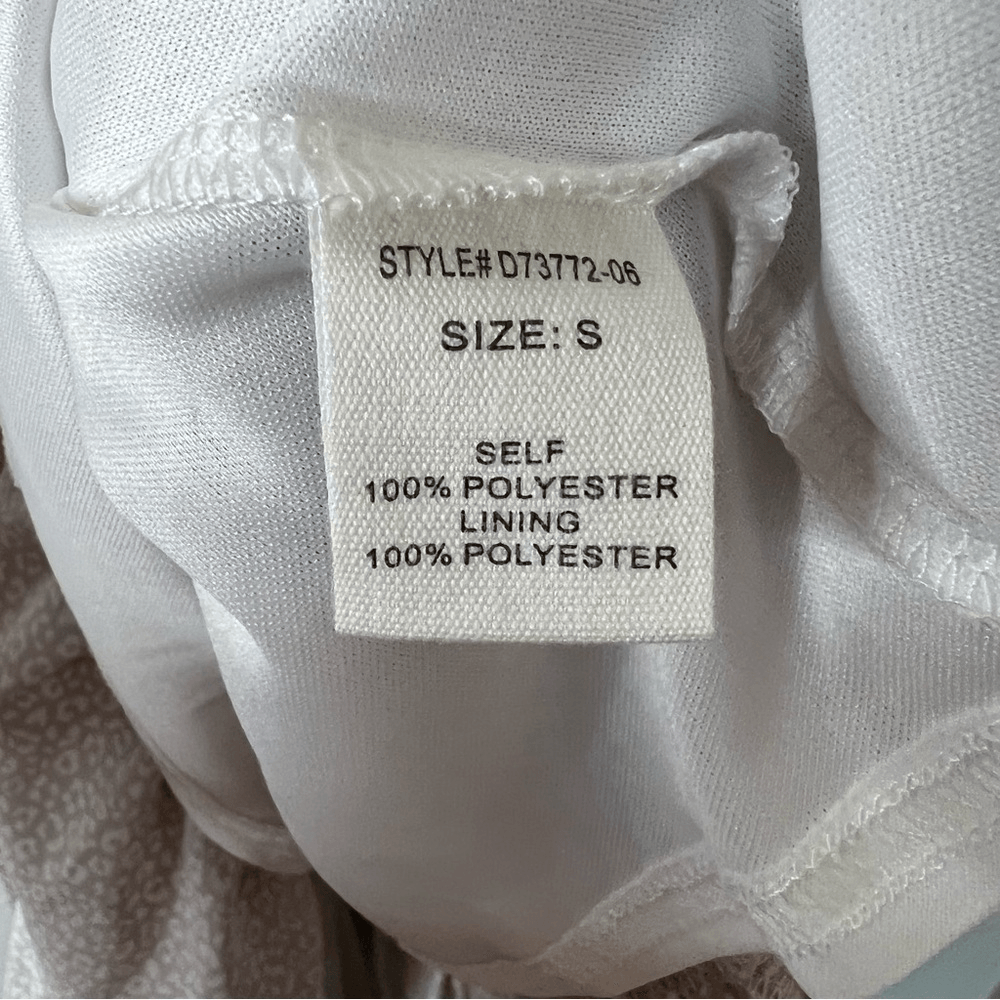 Pink Lily Tiered Midi Dress Size Small in Tan and White