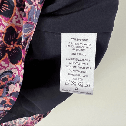 Evereve Darby Chiffon Smocked Floral Sleeveless Blouse Size XS Purple