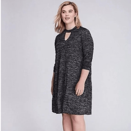 Lane Bryant Keyhole Neckline Long Sleeve Mini Dress NEW Size 18/20