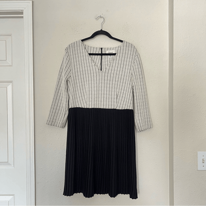 Ganni Anthropologie Jacquard Jersey Knife Pleated Dress Size Large