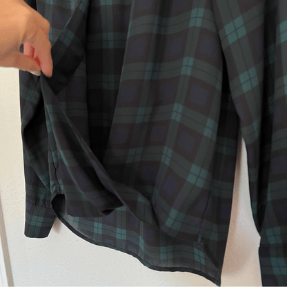 The Limited Tartan Plaid Faux Wrap Long Sleeve Blouse Size Small