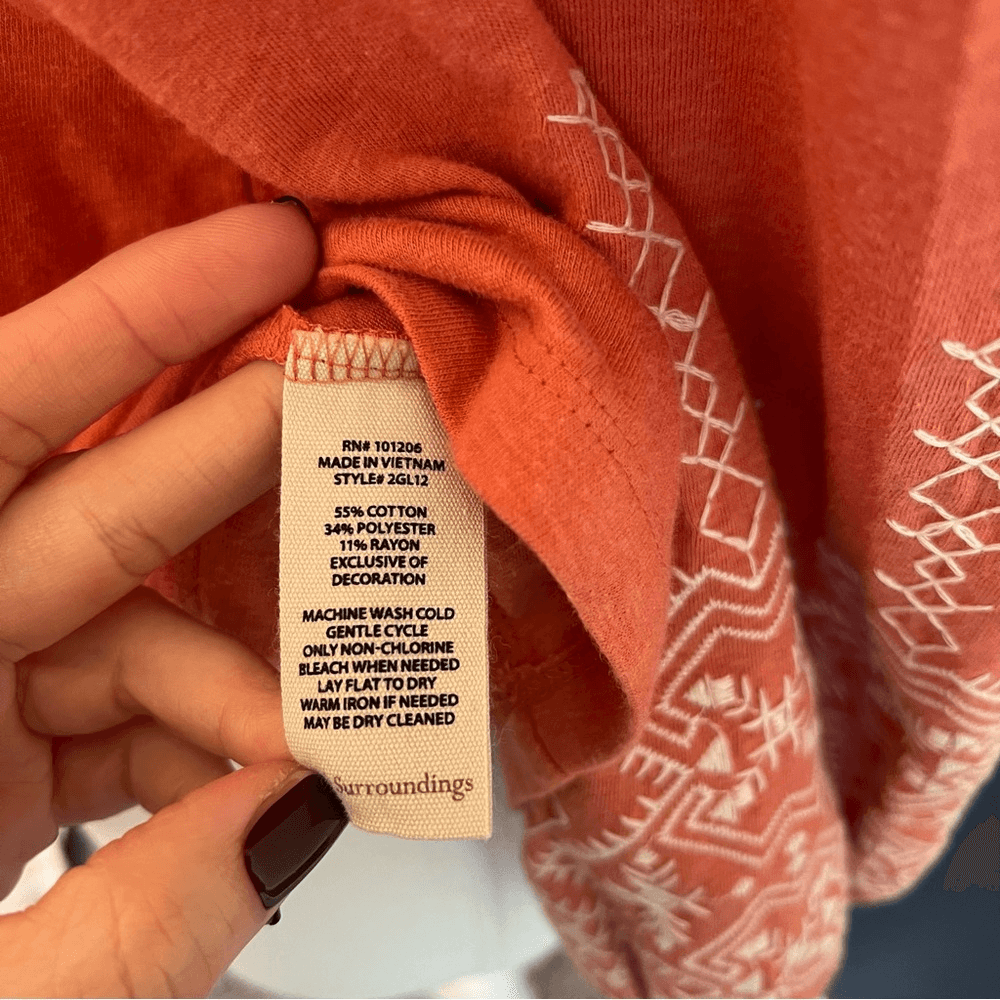 Soft Surroundings Embroidered Parisian Poet Top Size Large