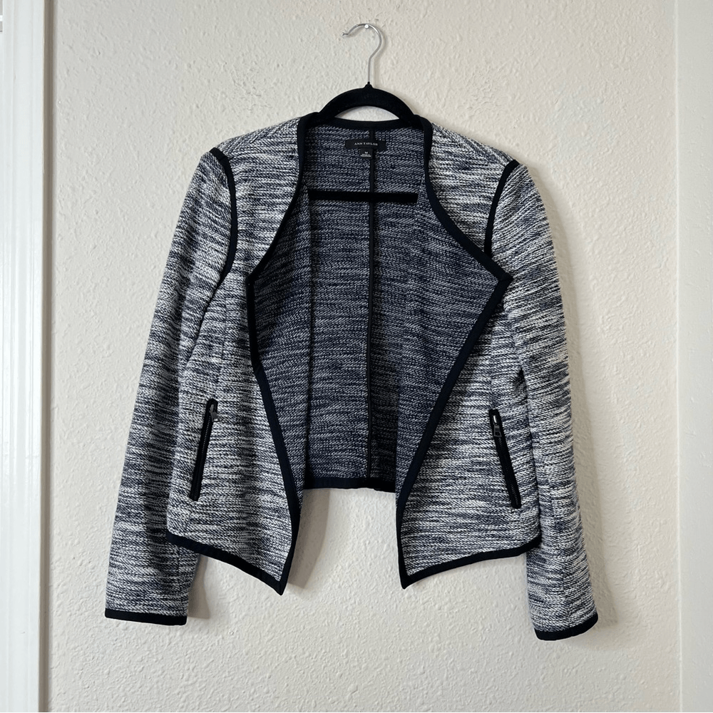 Ann Taylor Open Front Tweed Blazer Jacket Size Medium