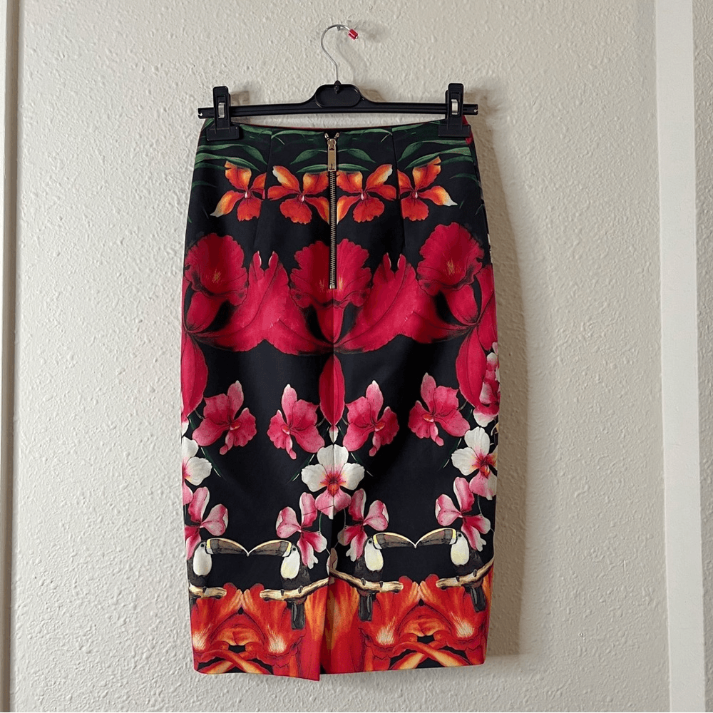 Ted Baker Tropical Toucan Pencil Skirt Size 1
