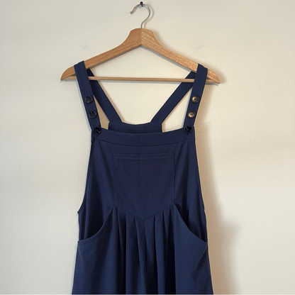 HALARA Waffle Casual Wide Leg Overalls Jumpsuit NEW Size Medium Navy Blue